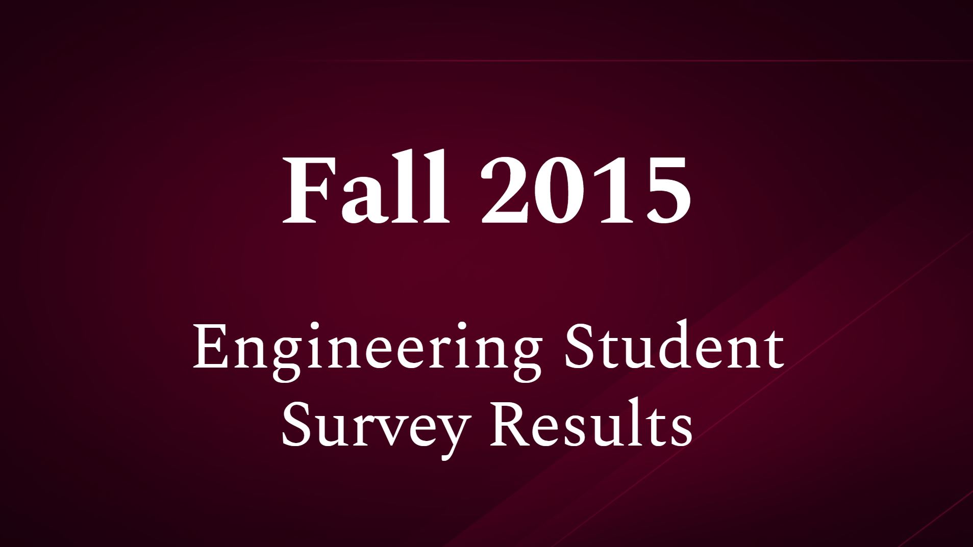 2015 Engineering Student Survey